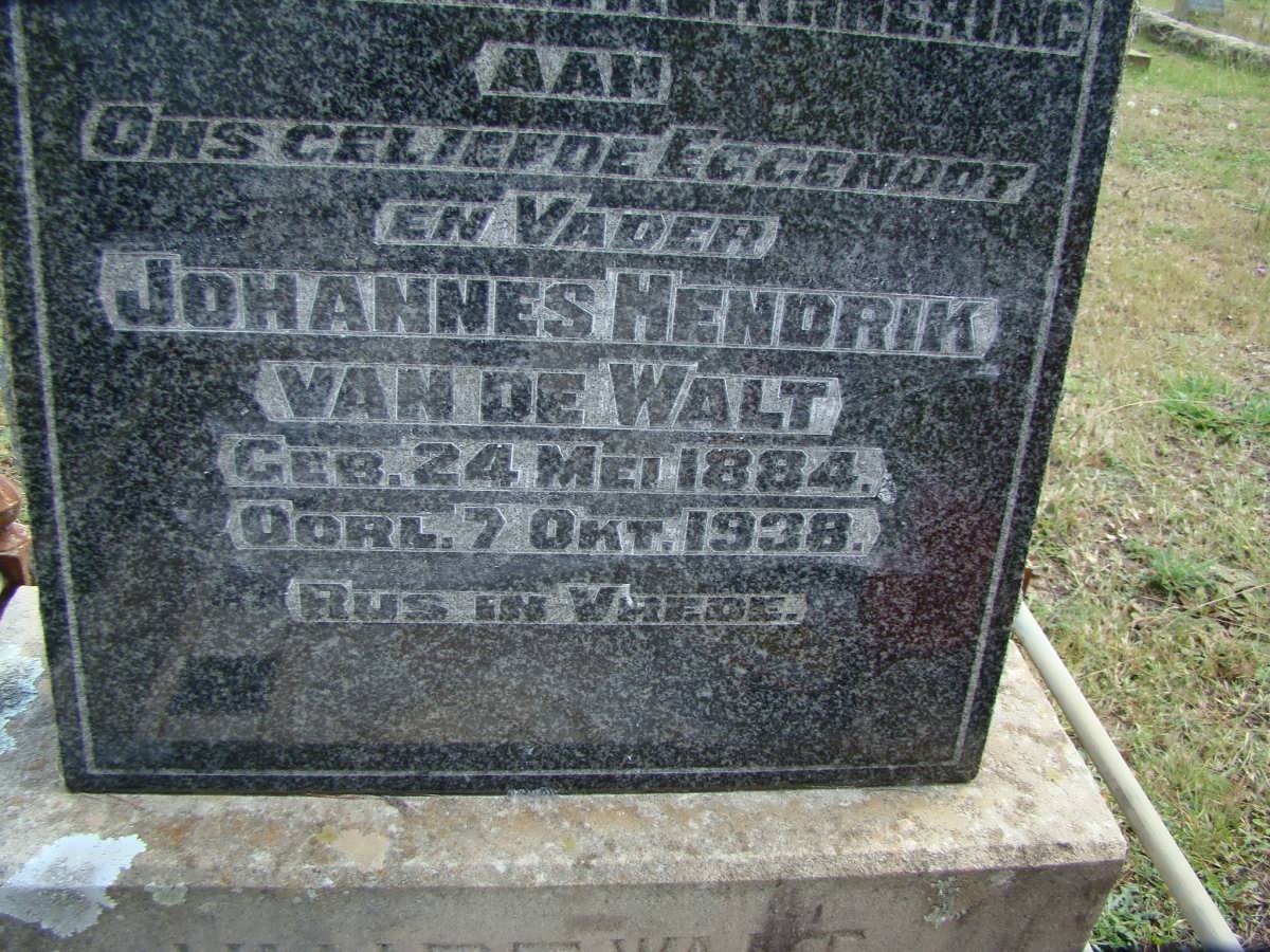 WALT Johannes Hendrik, van de 1884-1938