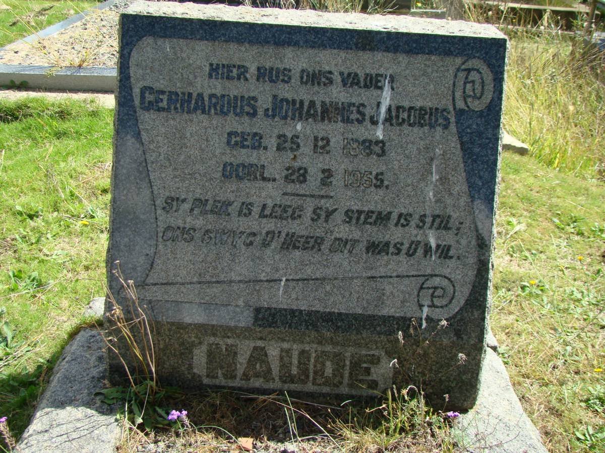 NAUDE Gerhardus Johannes Jacobus 1883-1955