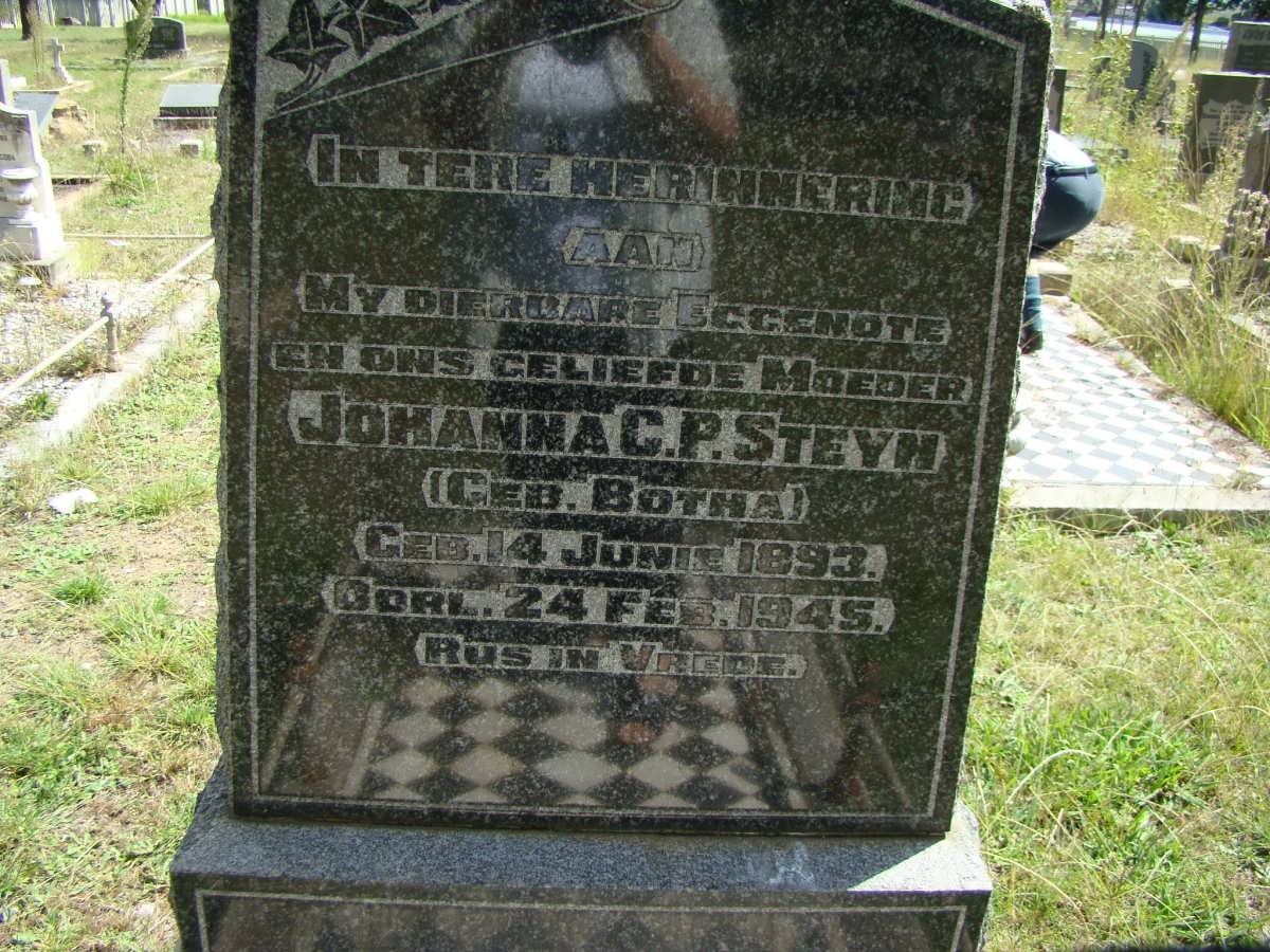 STEYN Johanna C.P. nee BOTHA 1893-1945