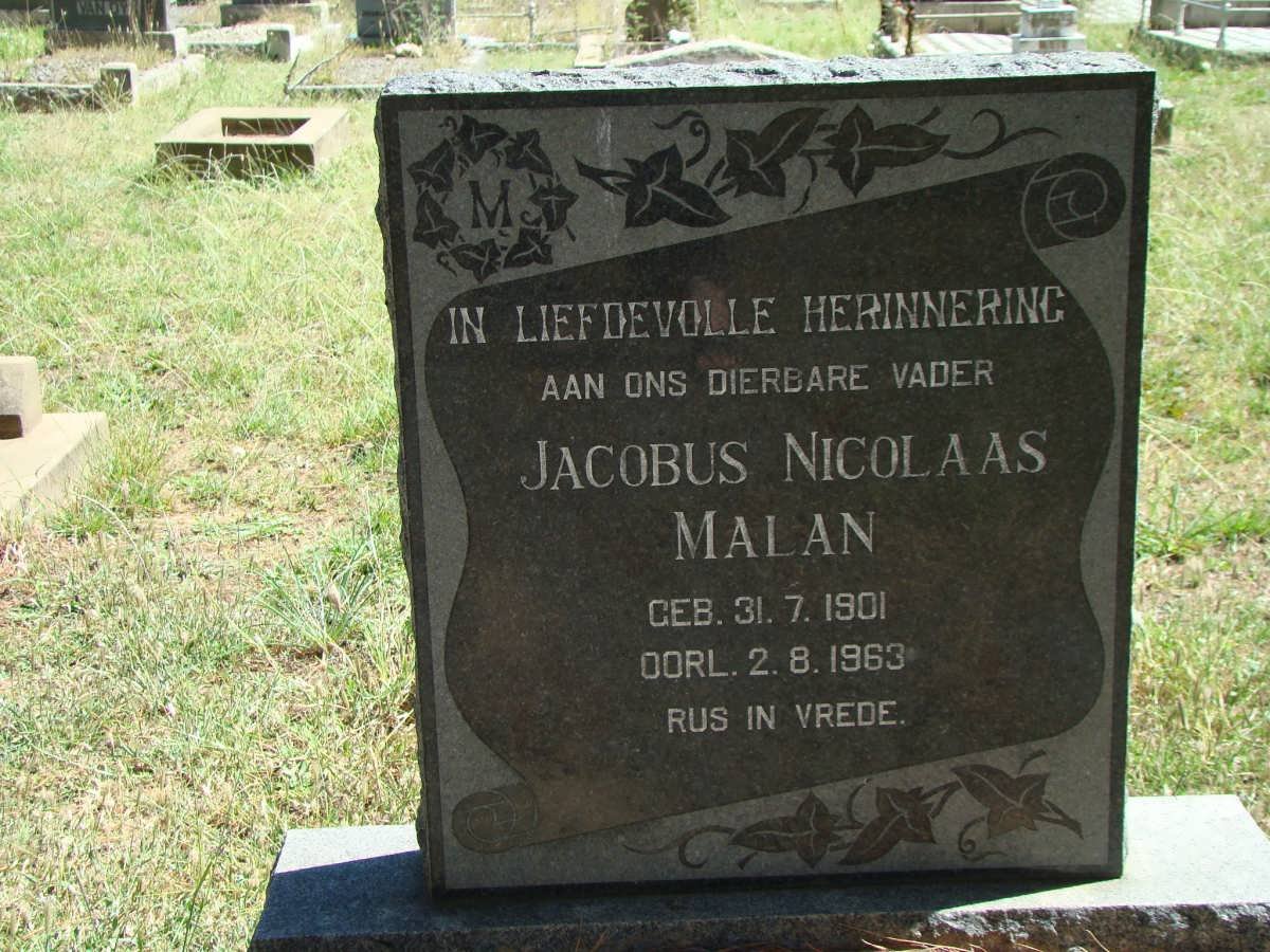 MALAN Jacobus Nicolaas 1901-1963