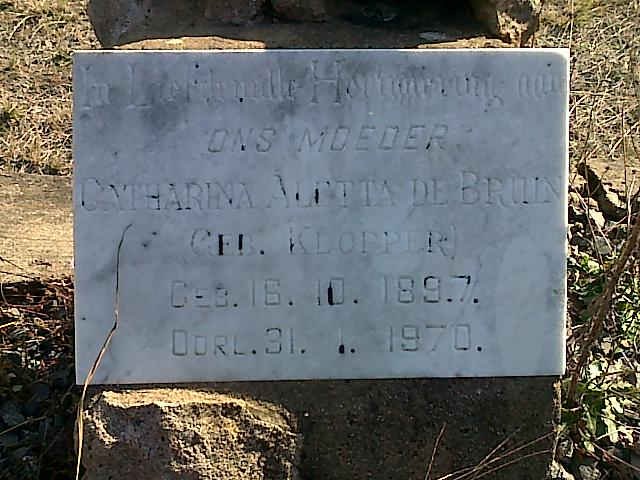 BRUIN Catharina Aletta, de nee KLOPPER 1897-1970