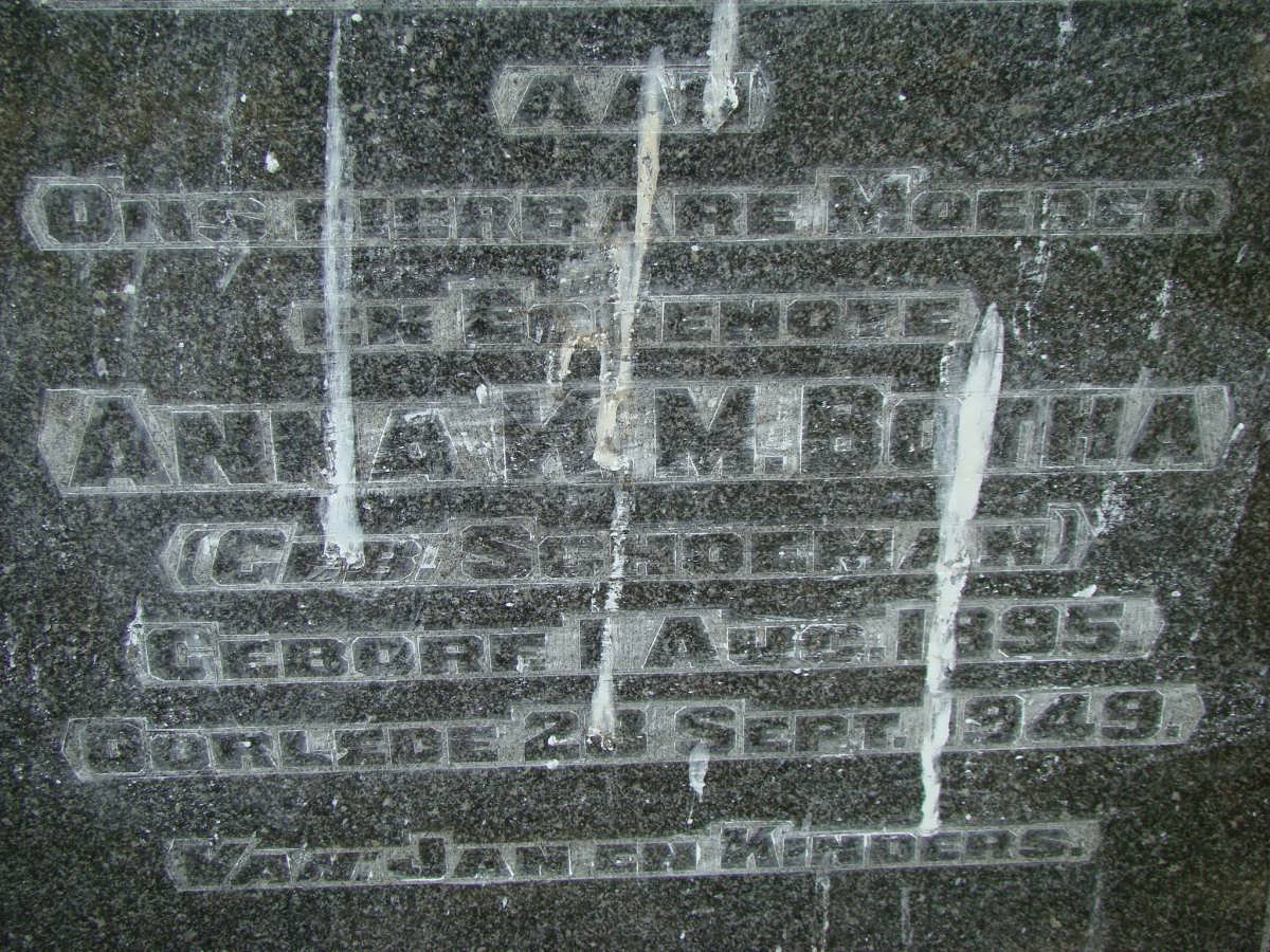 BOTHA Anna N.M. nee SCHOEMAN 1895-1949