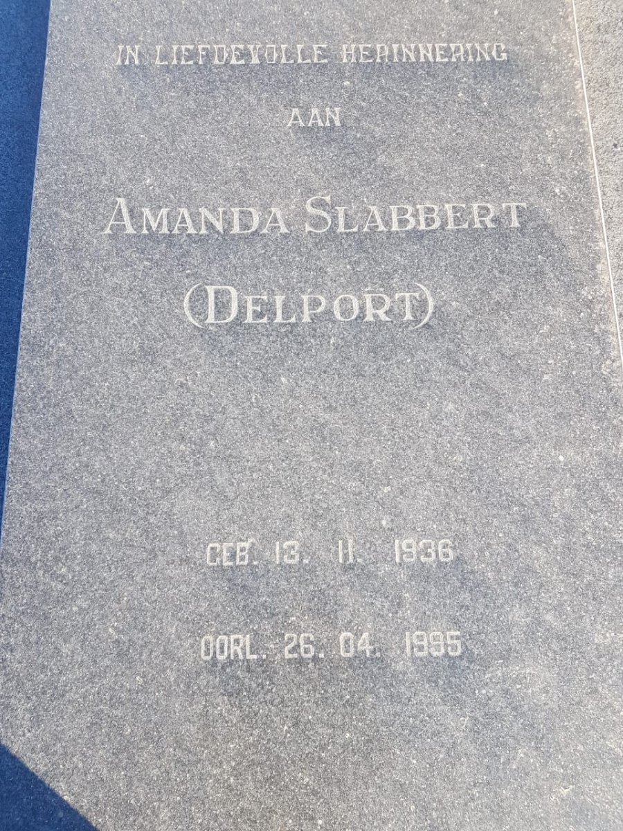 SLABBERT Amanda nee DELPORT 1936-1995