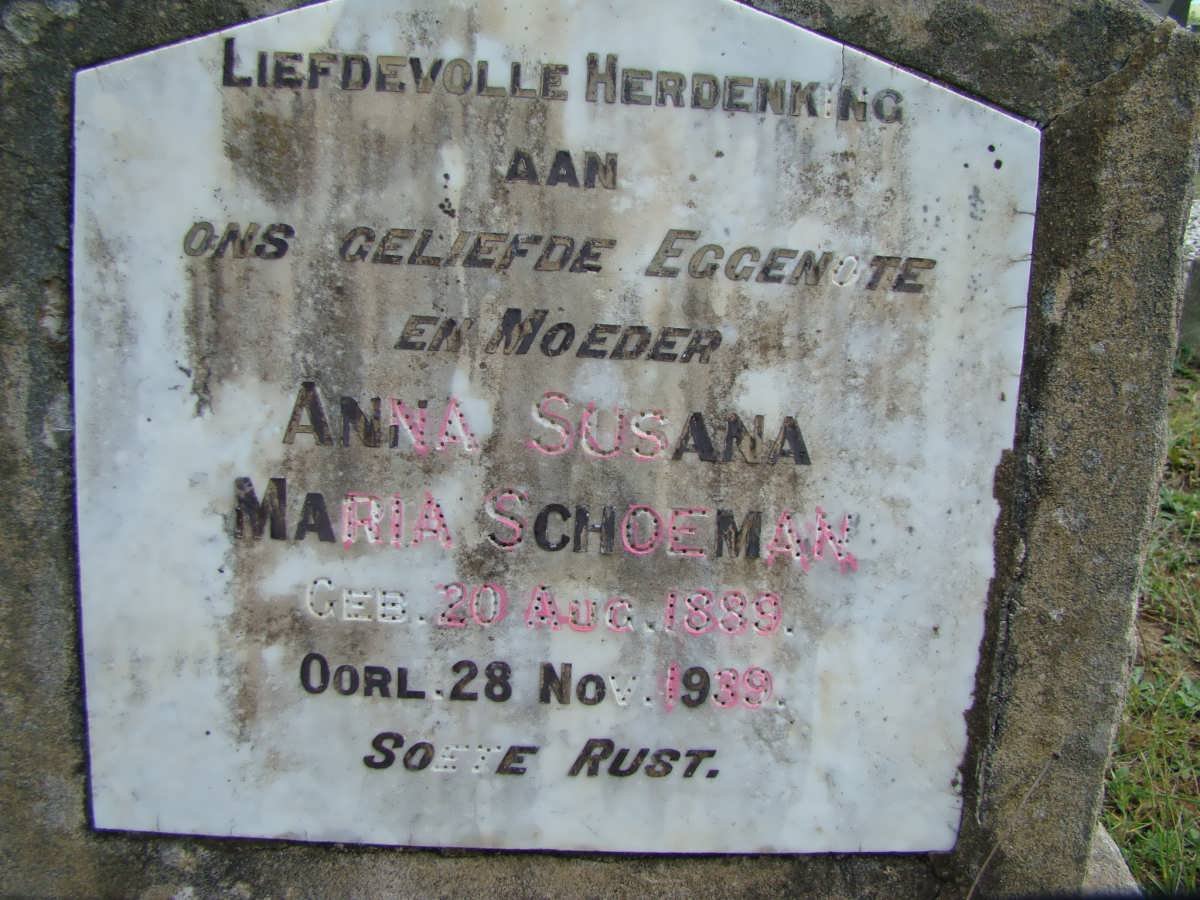 SCHOEMAN Anna Susana Maria 1899-1939