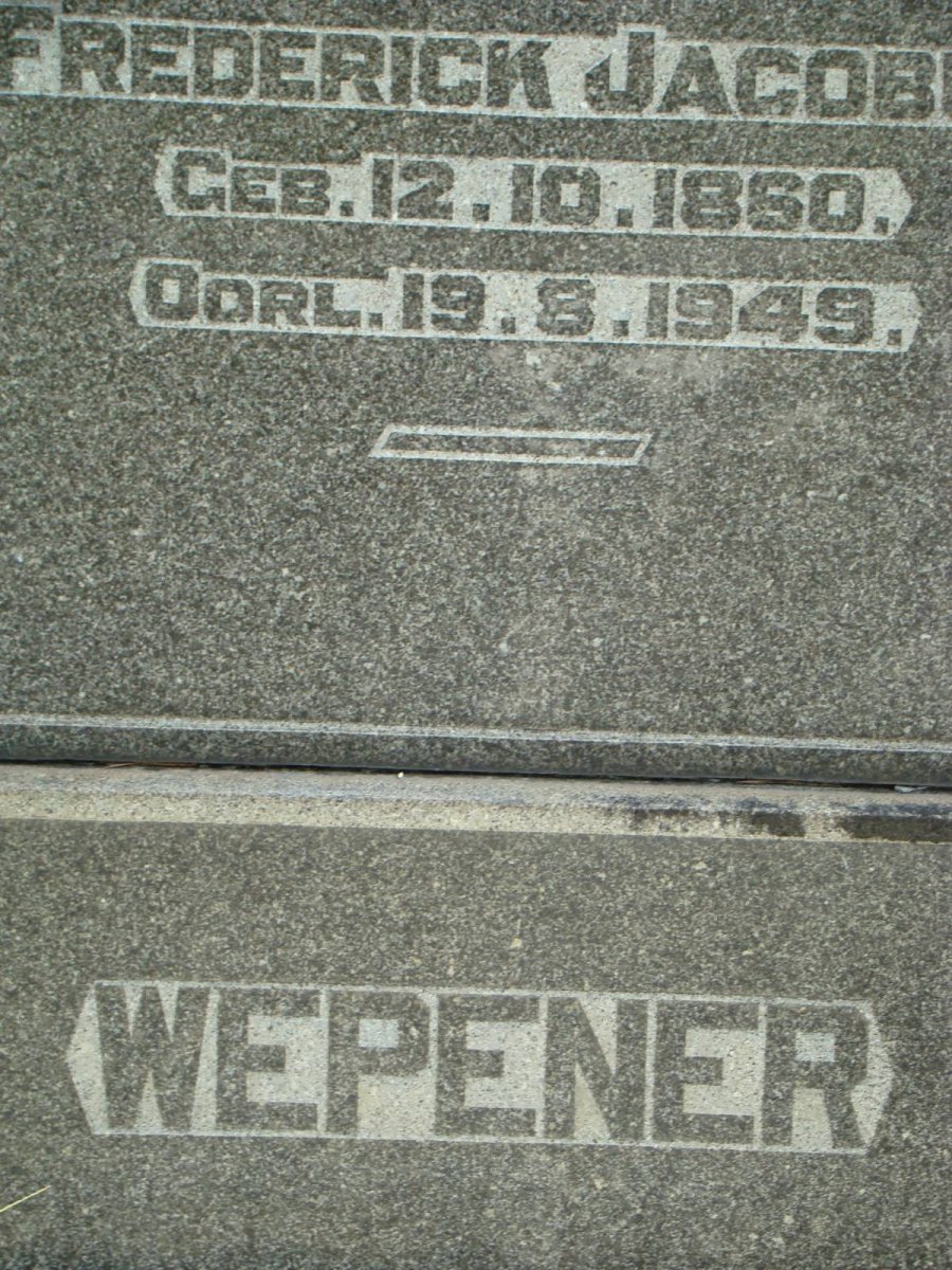 WEPENER Frederick Jacobus 1860-1945