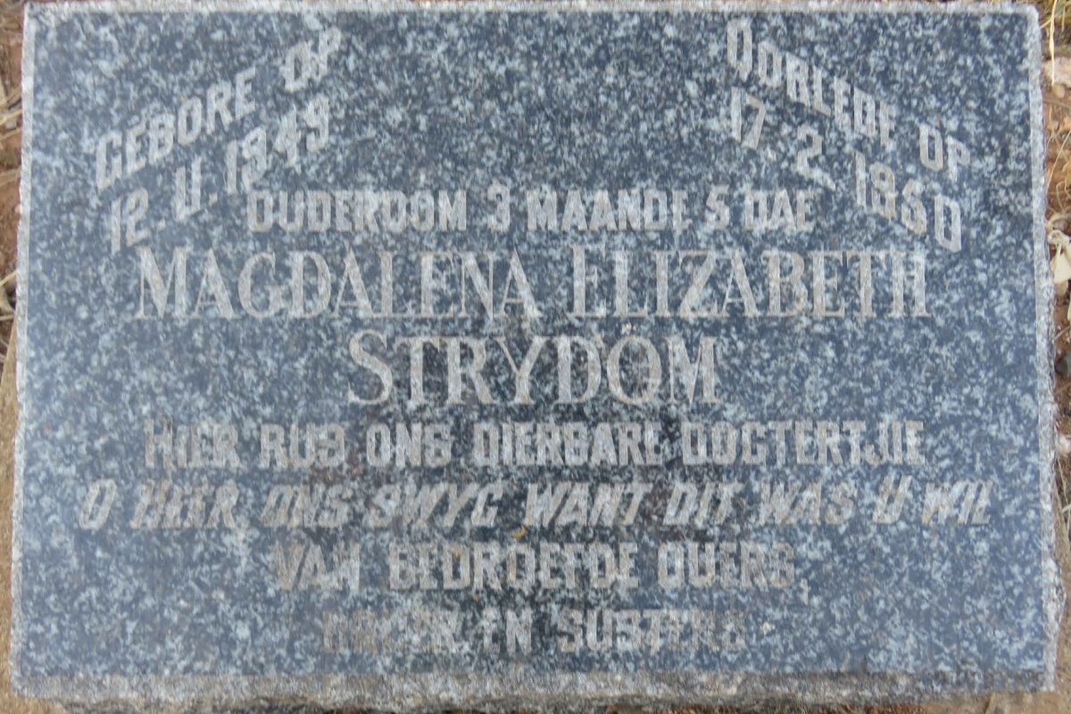 STRYDOM Magdalena Elizabeth 1949-1950