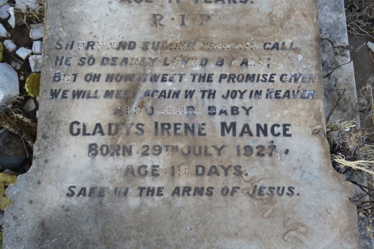 MANCE Gladys Irene -1927