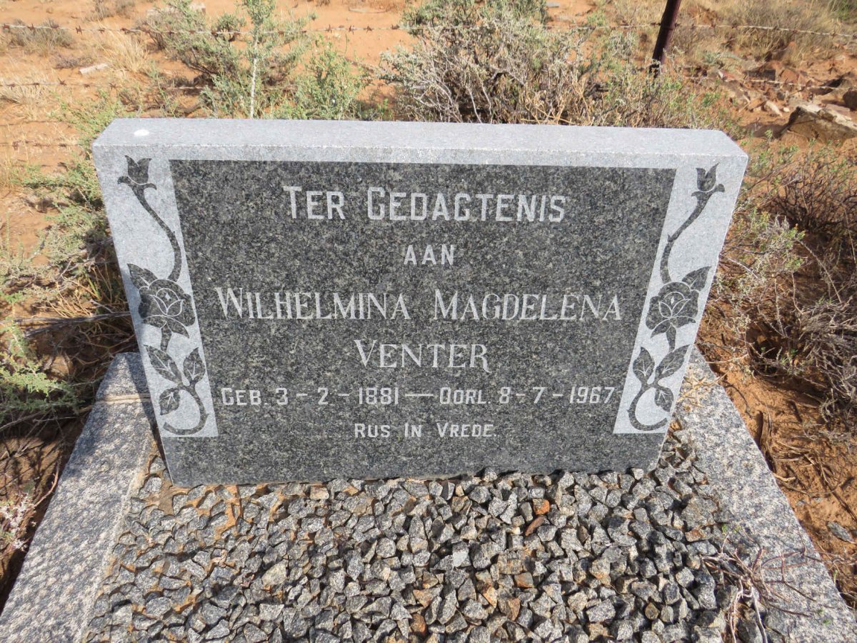 VENTER Wilhelmina Magdelena 1881-1967