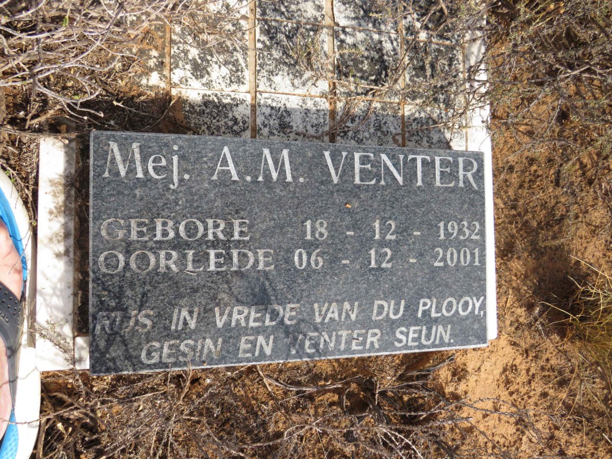 VENTER A.M. 1932-2001