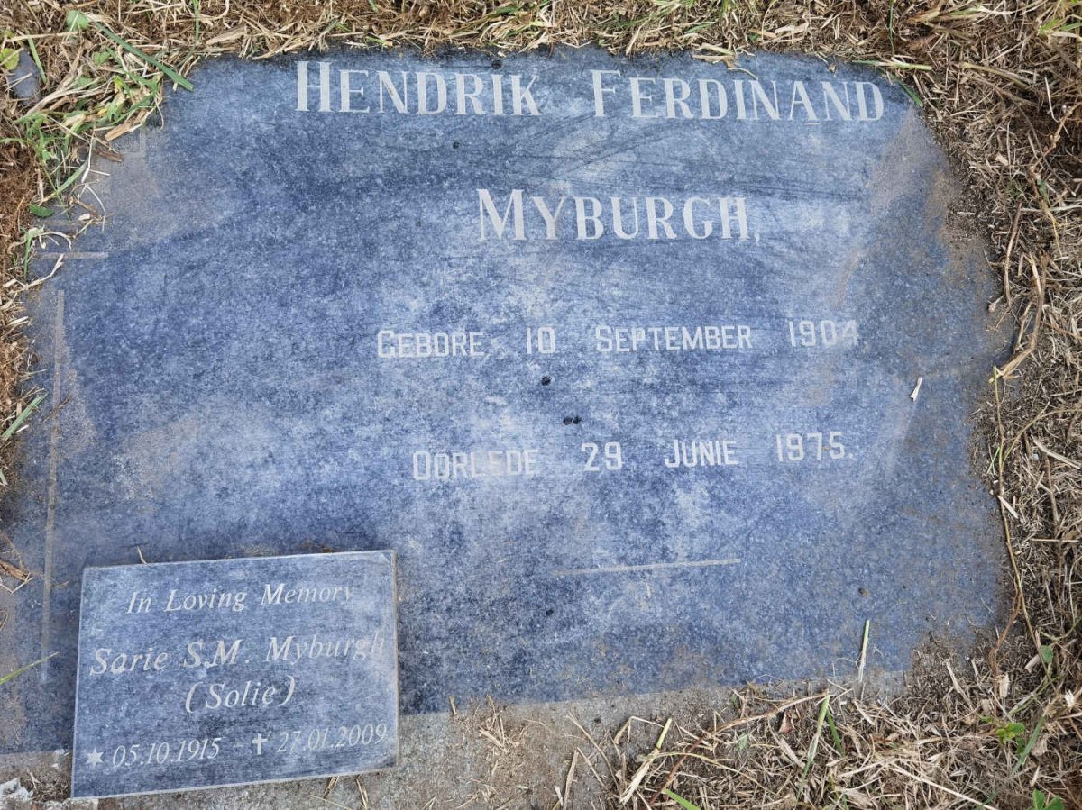 MYBURGH Hendrik Ferdinand 1904-1975 &amp; Sarie S.M. 1915-2009