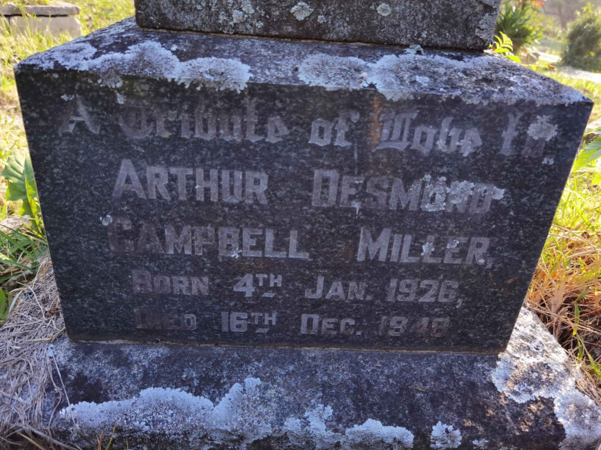 MILLER Arthur Desmond Campbell 1926-1948