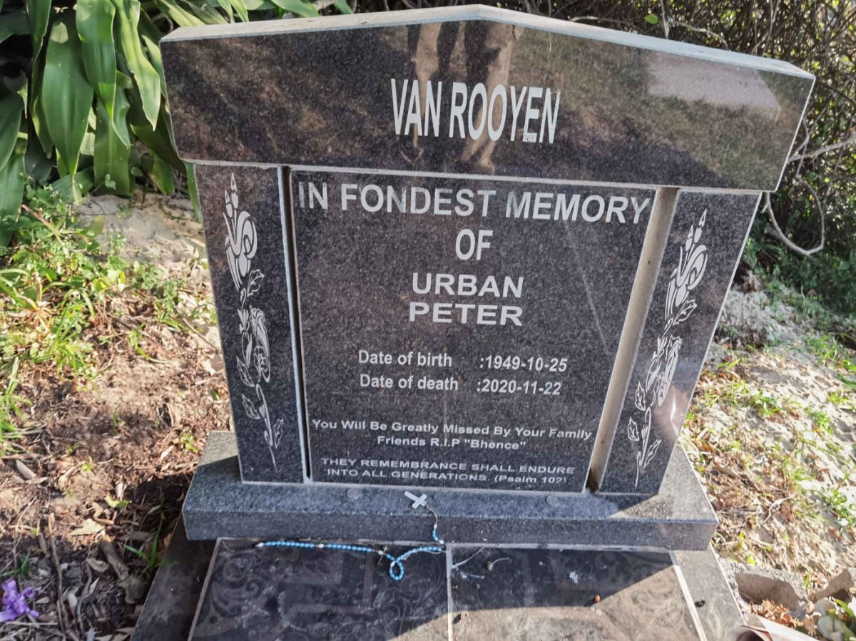 ROOYEN Urban Peter, van 1949-2020