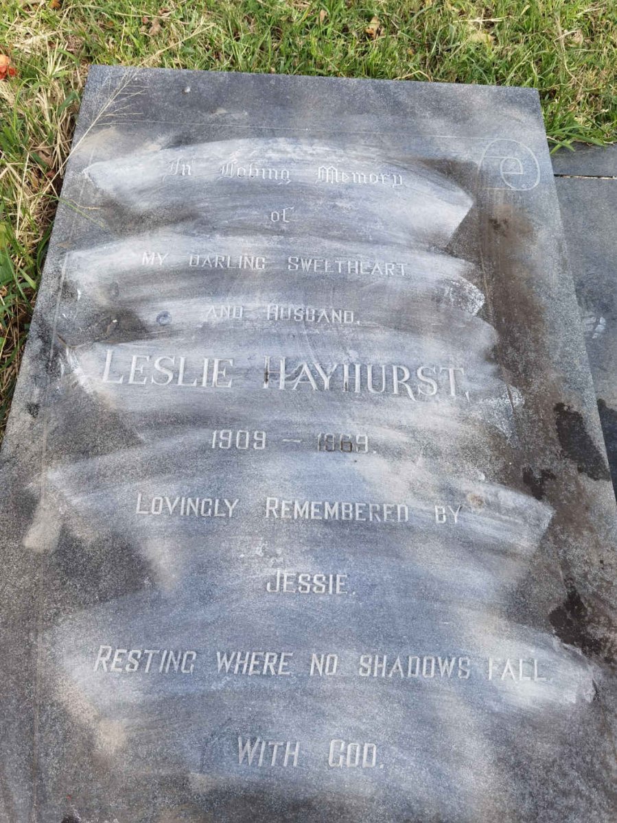 HAYHURST Leslie 1909-1969 &amp; Jessie 1910-1983