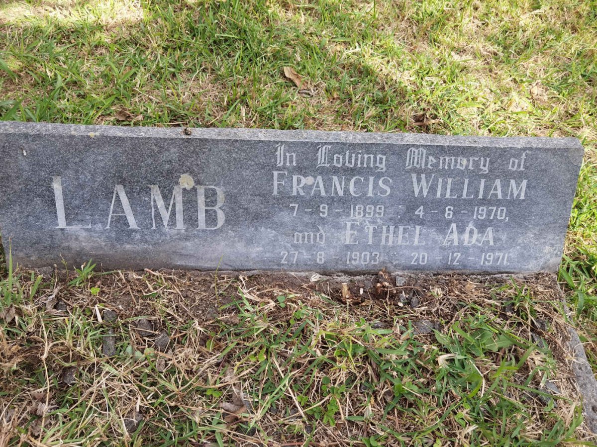 LAMB Francis William 1899-1970 &amp; Ethel Ada 1903-1971