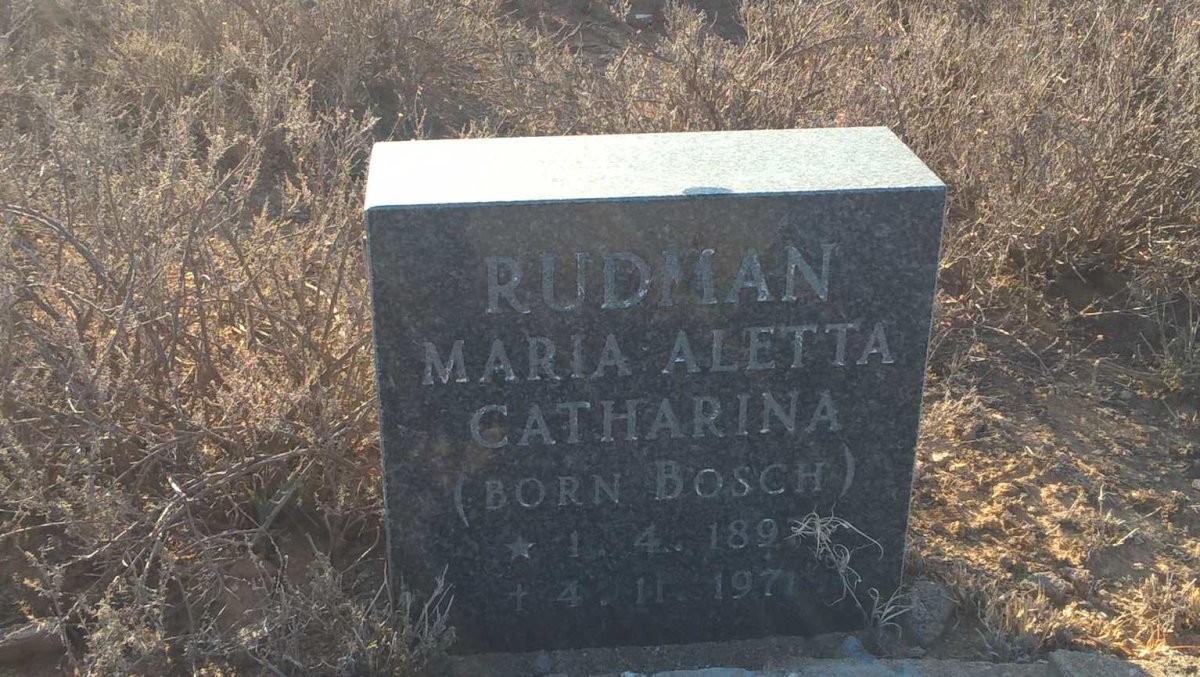 RUDMAN Maria Aletta Catharina nee BOSCH 1897-1971
