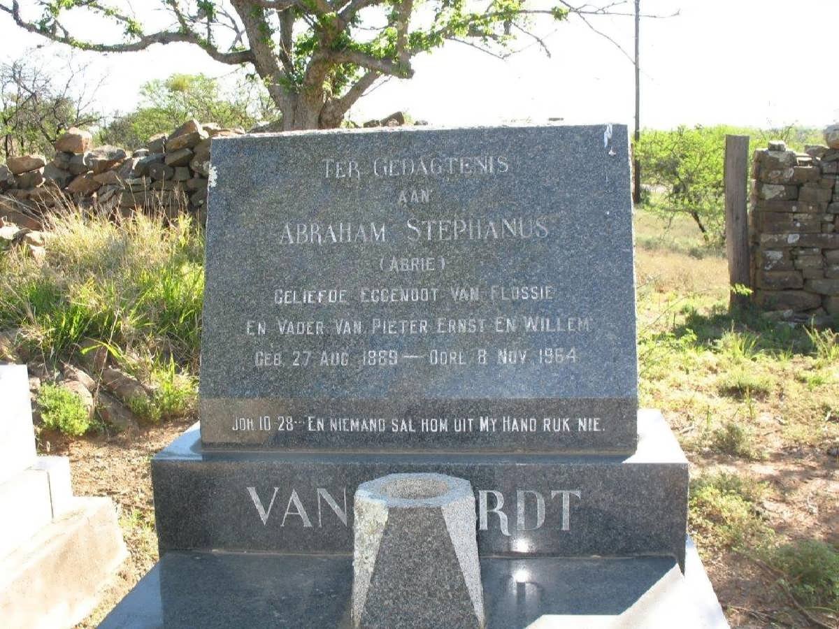AARDT Abraham Stephanus, van 1889-1964