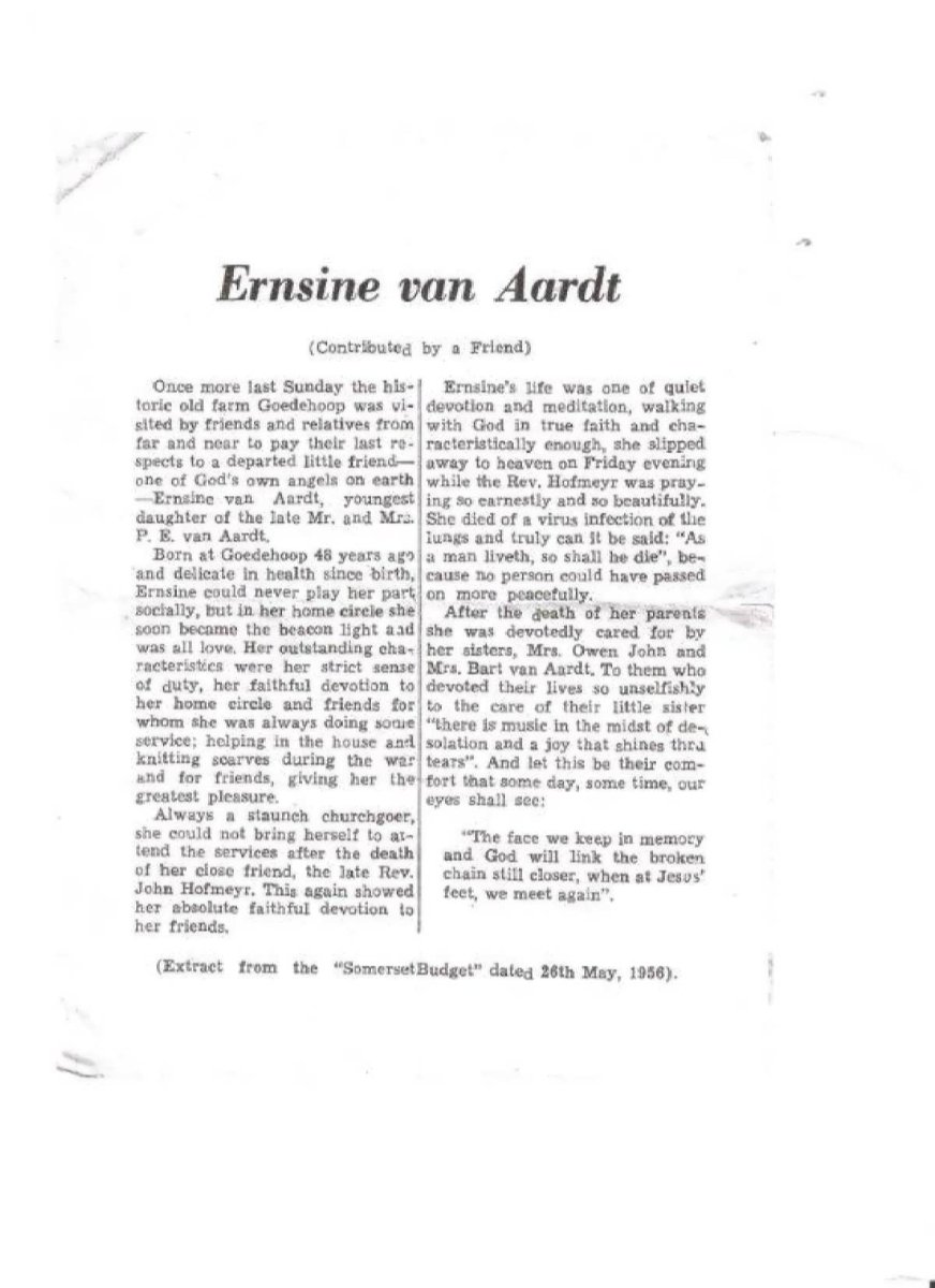 AARDT Ernsine Hendrina, van 1907-1956
