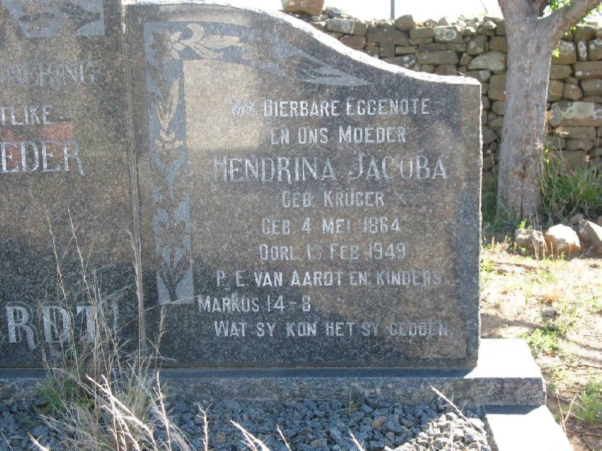 AARDT Hendrina Jacoba, van nee KRUGER 1864-1949