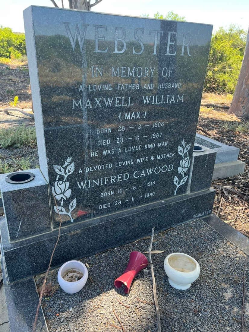 WEBSTER Maxwell William 1908-1987 &amp; Winifred Cawood 1914-1990