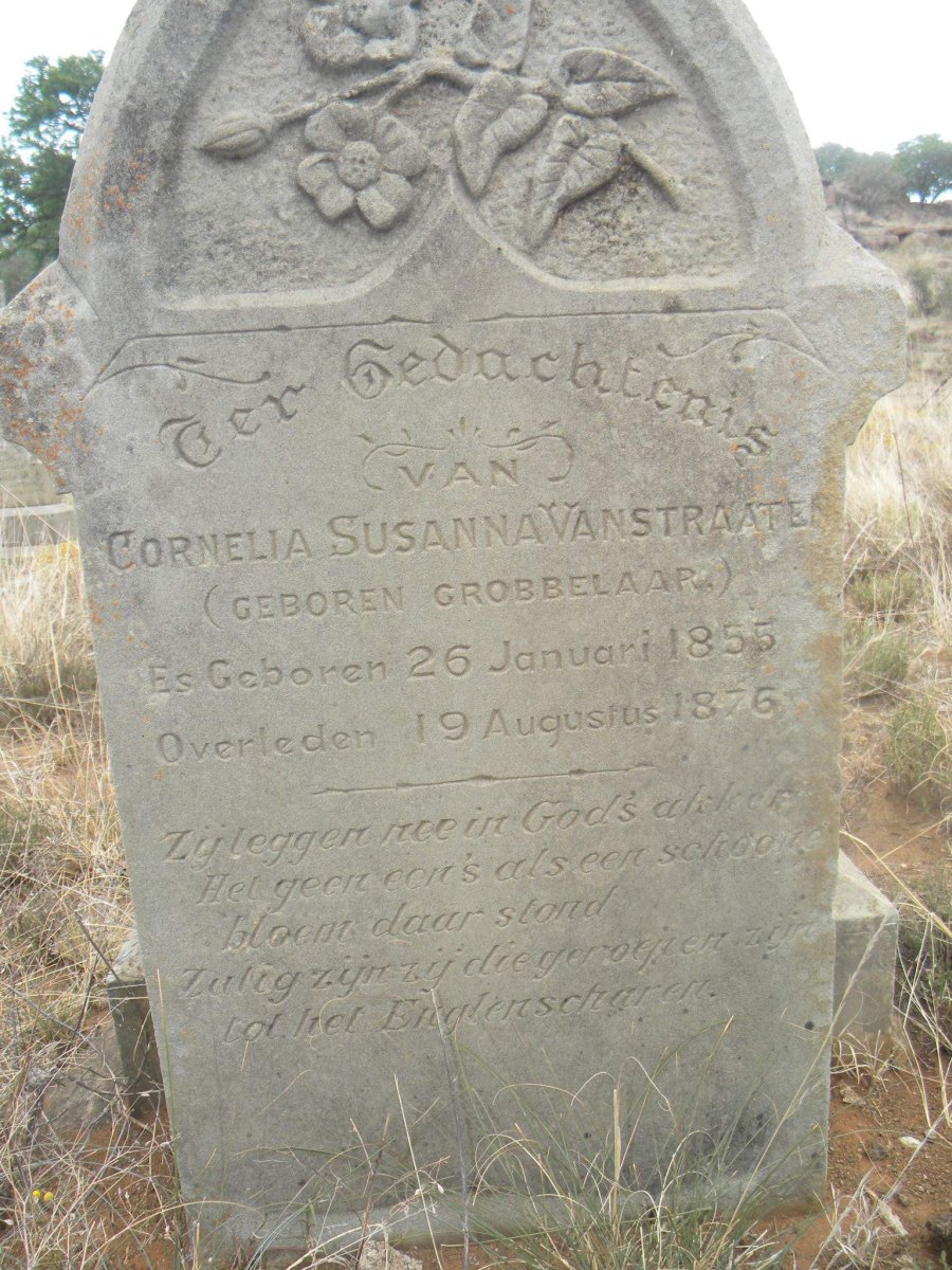 STRAATEN Cornelia Susanna, van nee GROBBELAAR 1855-1876