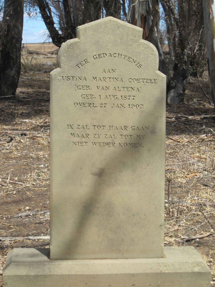 COETZEE Justina Martina nee VAN ALTENA 1877-1902