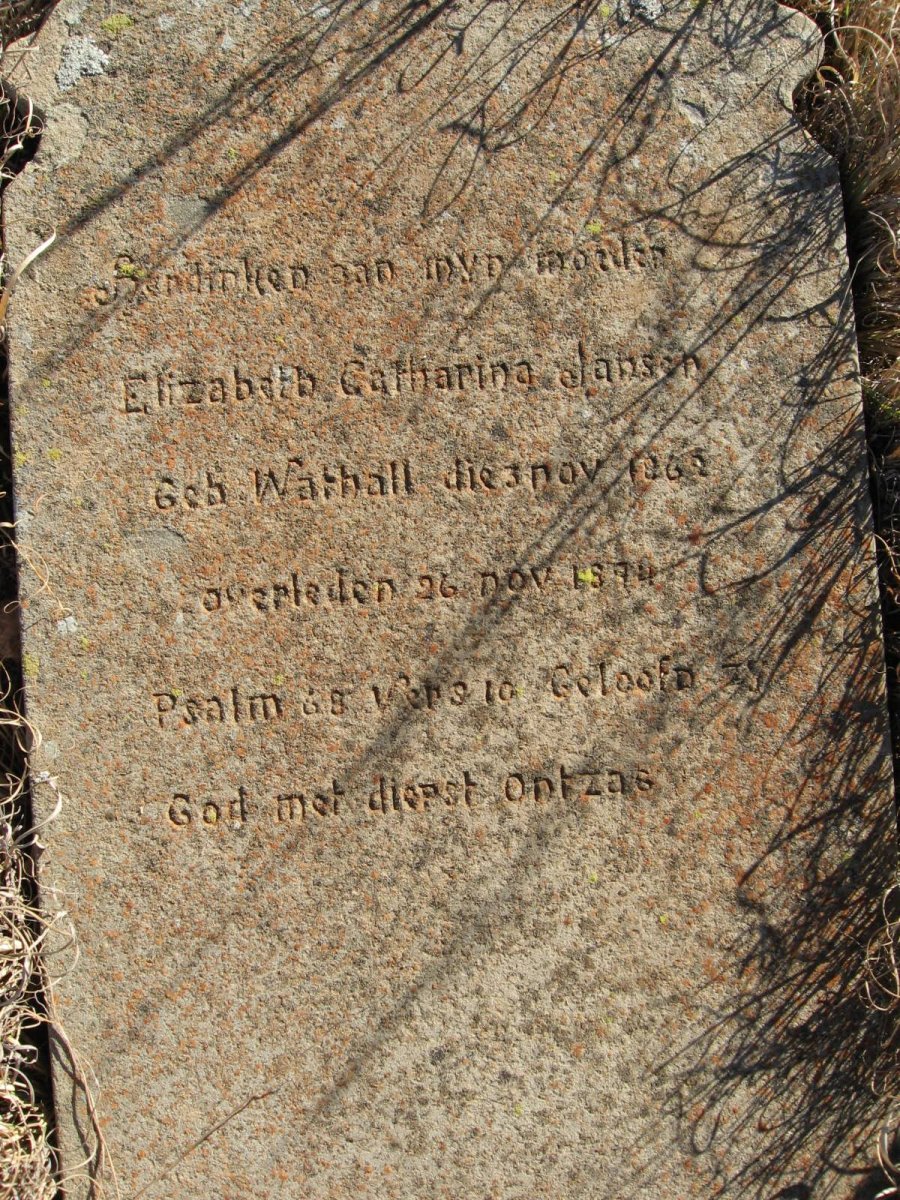 JANSEN Elizabeth Catharina nee WATHALL 1862-1894