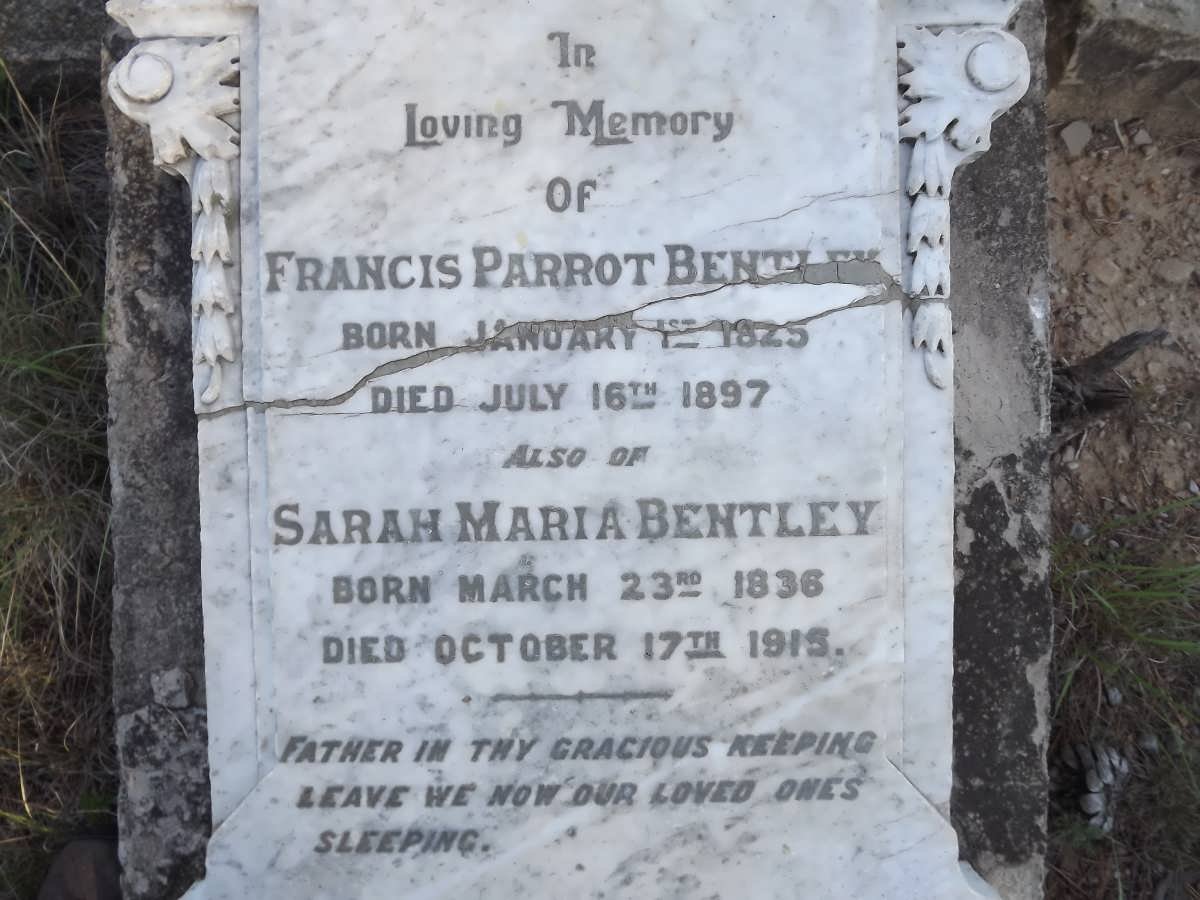BENTLEY Francis Parrot Bentley 1825-1897 &amp; Sarah Maria 1836-1915