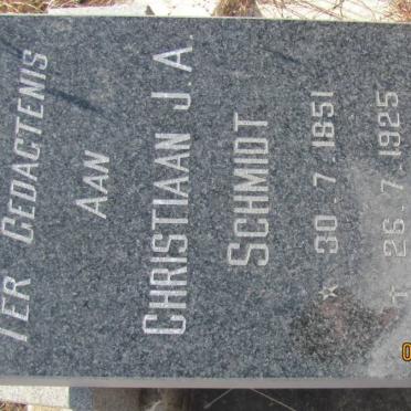 SCHMIDT Christiaan J.A. 1851-1925
